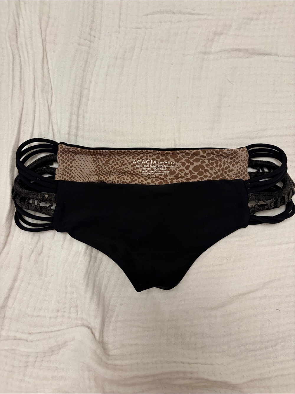 acacia swimwear Black & Brown Reversible Strappy Bikini Bottoms